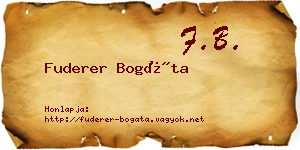 Fuderer Bogáta névjegykártya